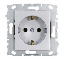 Розетка 2P+E Vesta-Electric Exclusive Silver Metallic серебро FRZ00041011SER