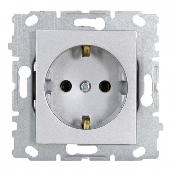 Розетка 2P+E Vesta-Electric Exclusive Silver Metallic серебро FRZ00041011SER Розетка 2P+E Vesta-Electric Exclusive Silver Metallic серебро FRZ00041011SER