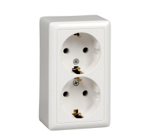 Розетка двойная 2К+З Systeme Electric Хит 16A 250V белая RA16-238I-B