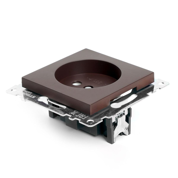 Розетка однаместная с защитной шторкой Stekker Катрин шоколад GLS10-7109-04 49025