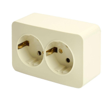Розетка двойная 2P+PE Stekker София слоновая кость MST16-12-04 49497
