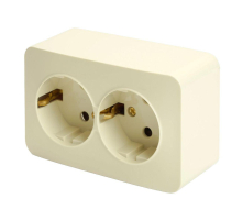 Розетка двойная 2P+PE Stekker София слоновая кость MST16-12-04 49497
