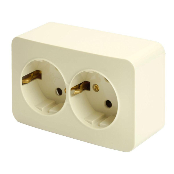 Розетка двойная 2P+PE Stekker София слоновая кость MST16-12-04 49497