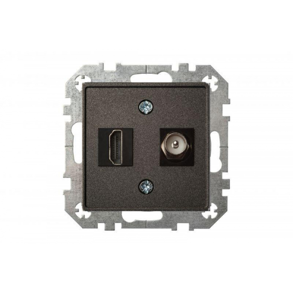 Розетка HDMI/TV оконечная Liregus Epsilon антрацит 28-1132 Розетка HDMI/TV оконечная Liregus Epsilon антрацит 28-1132