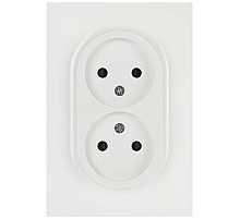 Розетка ЭРА Arktik 16-2107-01 без заземления двойная 2X2P 16А-250В белый Б0071681