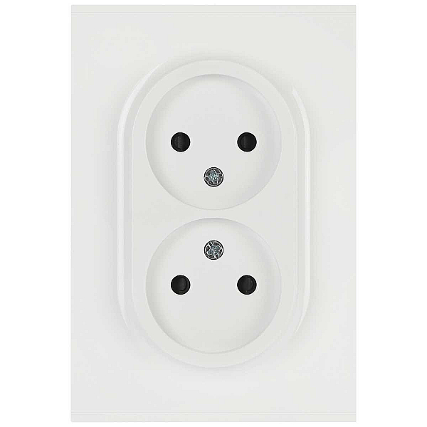 Розетка ЭРА Arktik 16-2107-01 без заземления двойная 2X2P 16А-250В белый Б0071681