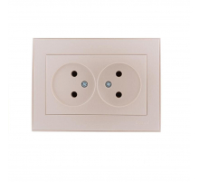 Розетка 2-ая без зазем. Lezard Rain белый жемчуг 703-3030-128