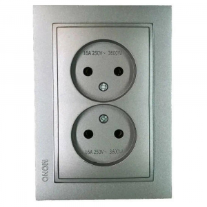 Розетка двойная Mono Electric Despina антрацит 102-242405-121