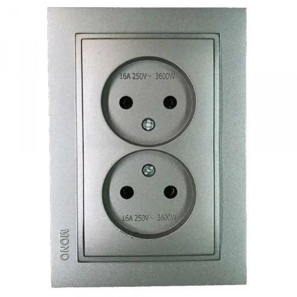 Розетка двойная Mono Electric Despina антрацит 102-242405-121 Розетка двойная Mono Electric Despina антрацит 102-242405-121