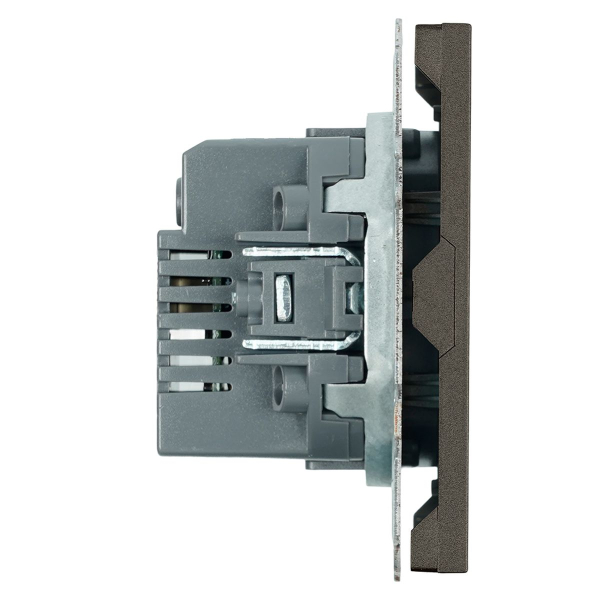 Розетка 2-местная USB + Type C (механизм), Stekker, 250В, 20W Эмили, RST10-5115-09, антрацит, soft touch 49931