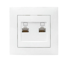 Валенсия розетка компьютерная RJ-45 2-местная белая EKF PROxima EWK02-035-10
