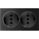 Розетка Werkel двойная с заземлением черный матовый W1172008 4690389156922