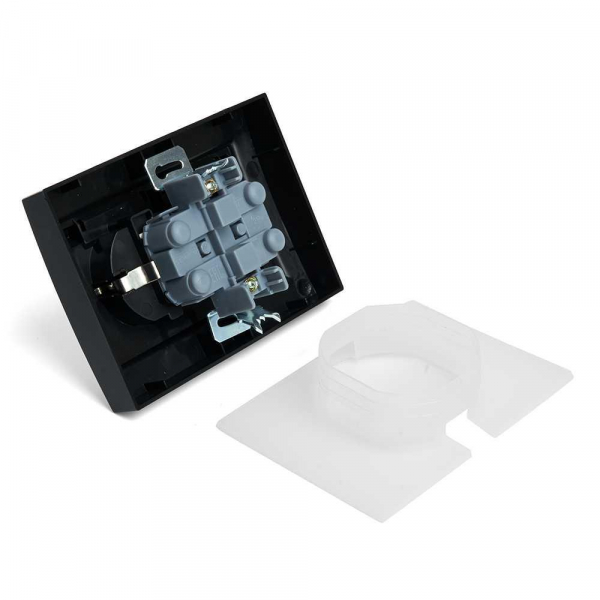 Розетка 2-местная 2P+PE Stekker Эрна с крышкой черный PST16-9015-03 49138 Розетка 2-местная 2P+PE Stekker Эрна с крышкой черный PST16-9015-03 49138