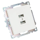 Розетка 2хUSB Stekker Катрин белый GLS10-7115-01 39686