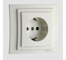 Розетка 2К+З Mono Electric Larissa 16A 250V винтовое подключение белый 103-191921-117