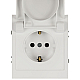 Розетка ЭРА Arktik 16-2103-08 с заземлением 2P+E Schuko со шторками с крышкой 16А-250В белый матовый Б0070441
