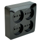 Розетка четырехместная 2P Stekker София черный MST10-14S-02 49321