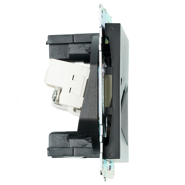 Розетка телевизионная TV + компьютерная RJ-45 Stekker Катрин GLS00-7106-05 черная 49182