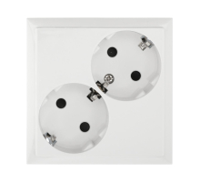 Розетка LK Studio двойная с з/к, со шторками (белый) LK80 843504-1