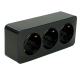 Розетка тройная 2P+PE Stekker София черный MST16-13-02 49318