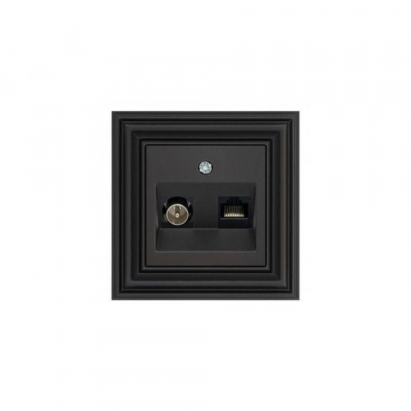Розетка RJ45/TV Liregus Epsilon черный матовый 29-234 Розетка RJ45/TV Liregus Epsilon черный матовый 29-234