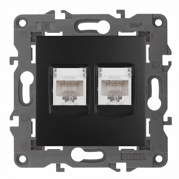 Розетка информационная 2XRJ45 ЭРА Elegance 14-3108-05 Б0034312 Розетка информационная 2XRJ45 ЭРА Elegance 14-3108-05 Б0034312