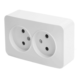 Розетка двойная 2P Stekker София белый MST10-12-01 49303
