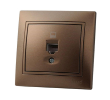 Розетка компьютерная Lezard Mira коричневая 701-3131-139