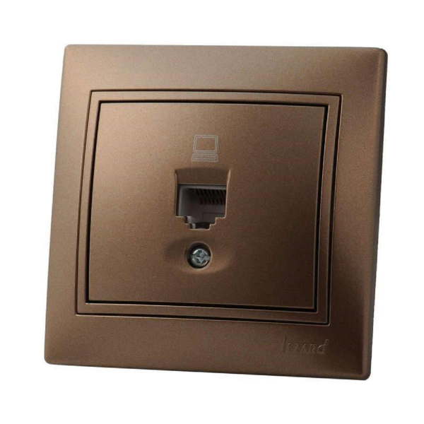 Розетка компьютерная Lezard Mira коричневая 701-3131-139 Розетка компьютерная Lezard Mira коричневая 701-3131-139