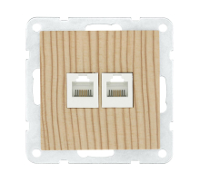 Розетка LK Studio компьютерная 2хRJ-45 кат. 5е с накладкой (сосна) LK60 866225-1