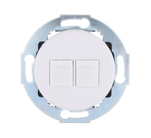 Розетка LK Studio телефонная 2хRJ-12 с накладкой (белый) Vintage 885904-1