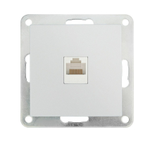 Розетка LK Studio компьютерная RJ-45 кат. 5е с накладкой (серебристый металлик) LK80 846103-1