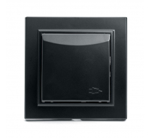 Розетка 2P+PE Stekker Эрна со шторками крышкой черный PST16-9012-03 39481