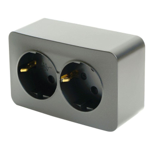 Розетка двойная 2P+PE Stekker София черный матовый MST16-12-05 49498