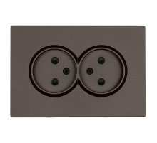 Розетка 2-местная с защитной шторкой, Stekker, б/з, 250В, 16А Эмили, RST10-5116-09, антрацит, soft touch 49929