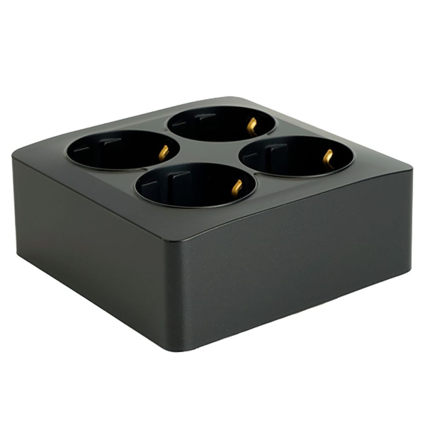 Розетка четырехместная 2P Stekker София черный MST10-14S-02 49321