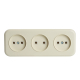 Розетка тройная 2P Stekker Брест слоновая кость PST16-50-20 49055