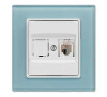Розетка телефонная Vesta-Electric Exclusive Blue голубая FRZMT040001SIN