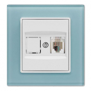 Розетка телефонная Vesta-Electric Exclusive Blue голубая FRZMT040001SIN