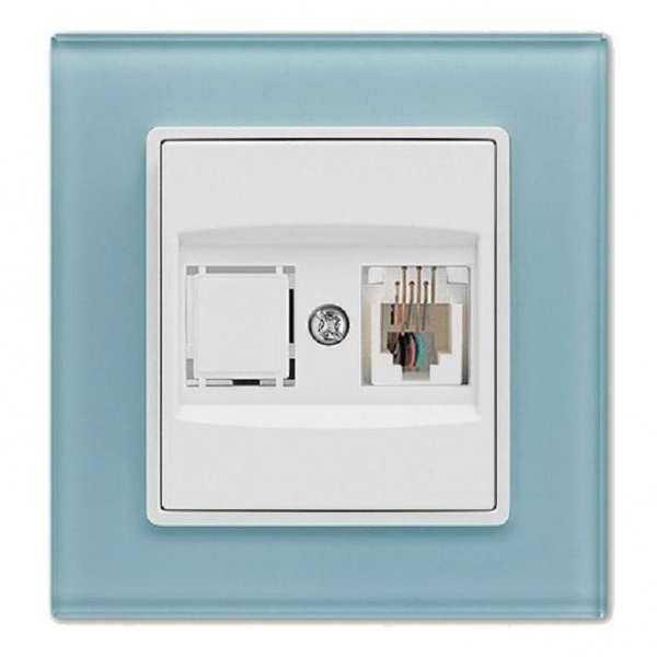 Розетка телефонная Vesta-Electric Exclusive Blue голубая FRZMT040001SIN Розетка телефонная Vesta-Electric Exclusive Blue голубая FRZMT040001SIN