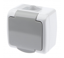 Розетка ЭРА Intro Atlantic Schuko 2P+E 16A 250V с крышкой 5-201-03 Б0050945