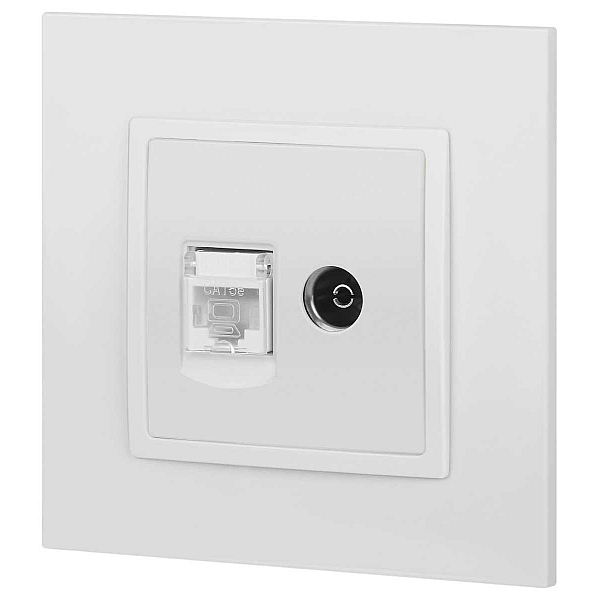 Розетка ЭРА Elegance 14-3110-01М RJ45+TV, белый матовый Б0065767