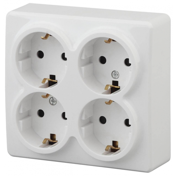 Розетка ЭРА Эксперт 4х2P E со шторками Schuko 16A 250V 11-2211-01 Б0020709 Розетка ЭРА Эксперт 4х2P E со шторками Schuko 16A 250V 11-2211-01 Б0020709
