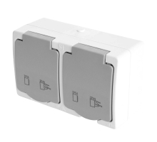 Розетка 2-местная с крышкой Stekker Велена PST16-22-54 49730