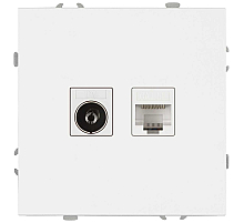 Розетка ЭРА Galaxy 15-3110-08 комбинированная RJ45+TV IP20 белый матовый Б0070790