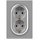 Розетка ЭРА Arktik 16-2105-03 двойная с заземлением 2X2P+E Schuko со шторками 16А-250В алюминий Б0070456