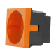 Розетка LK Studio с з/к, со шторками (оранжевый) LK45 ( для выделения 'чиcтого питания сети') 851112