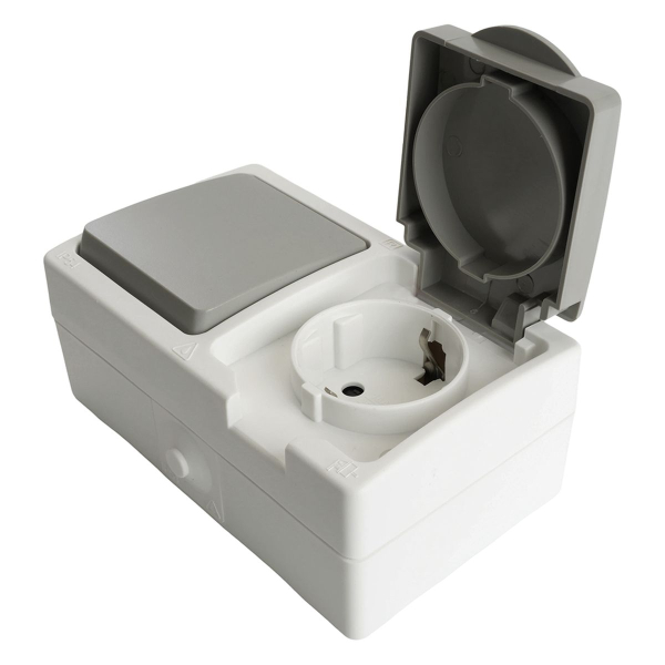 Розетка 1-местная с выключателем Stekker Велена PST16-21-54/10-211-54 49728