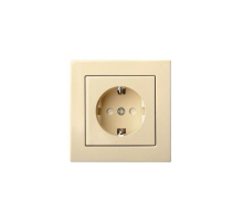 Розетка 2P+E Liregus Epsilon со шторками бежевый 28-0663