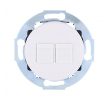 Розетка LK Studio компьютерная 2хRJ-45 кат. 5е с накладкой (белый) Vintage 886204-1